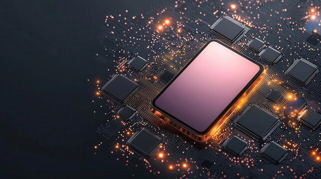 Techinspired landing page with circuit board designs and glowing edges for a modern IT solution provider