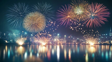 Spectacular Fireworks Over Harbor on New Year's Eve