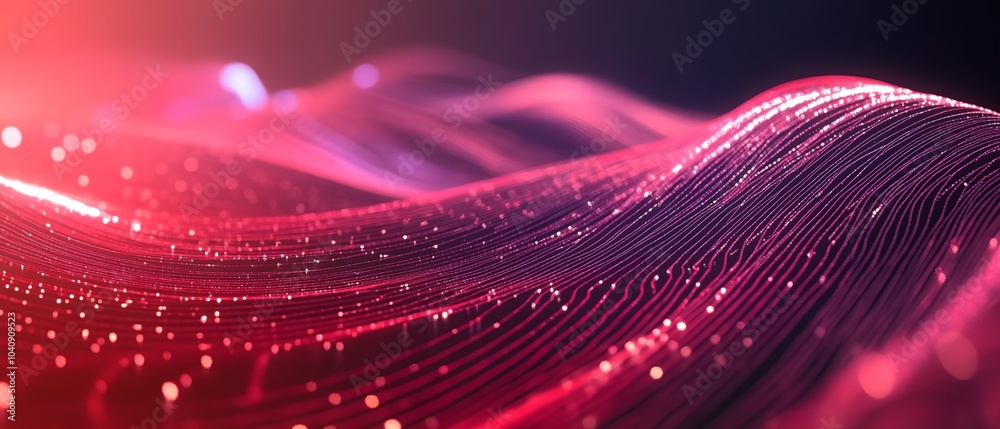 Canvas Prints a red and purple wave with a lot of sparkles. the wave is very long and it looks like it is moving