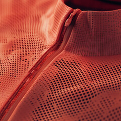 High performance sports apparel mockup featuring detailed fabric texture and design. vibrant orange color and breathable material enhance athletic performance and style