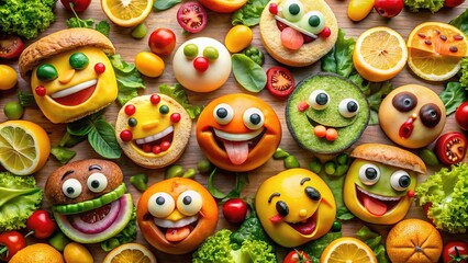 Obraz premium Elevate your food photos with a touch of emoji amusement.