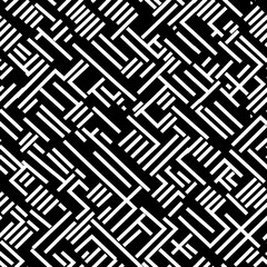 ミニマリストデザインの白黒の抽象的パターンイラスト