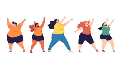 Five Women Dancing with Joy