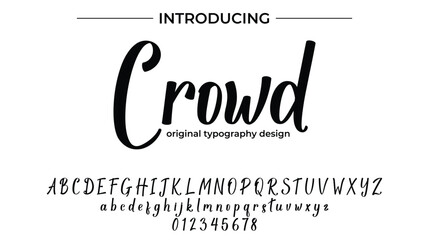 Crowd Font Stylish brush painted an uppercase vector letters, alphabet, typeface