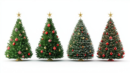 Holiday Cheer A Display of Beautifully Decorated Christmas Trees