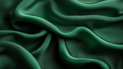 Obraz premium vibrant green fabric texture, symbolizing growth, renewal, and tranquility. The rich color evokes feelings of harmony and nature, perfect for creative projects focused on sustainability