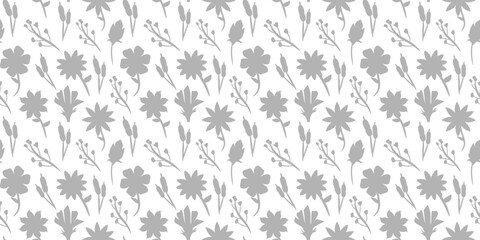 Flower illustration pattern. Flower seamless pattern background. Flower background. Floral decoration background. silhouette flower background.