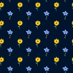 Flower illustration pattern. Flower seamless pattern background. Flower background. Floral decoration background. silhouette flower background.