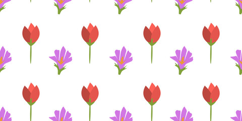 Fototapeta premium Flower illustration pattern. Flower seamless pattern background. Flower background. Floral decoration background. silhouette flower background.