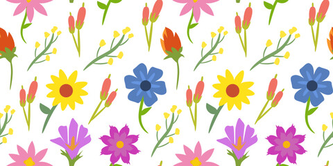 Flower illustration pattern. Flower seamless pattern background. Flower background. Floral decoration background. silhouette flower background.