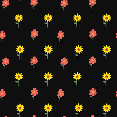 Flower illustration pattern. Flower seamless pattern background. Flower background. Floral decoration background. silhouette flower background.