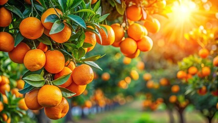 Layered citrus blooms under a sun-drenched sky, ripe for picking.