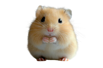 A baby hamster, isolate on white background, with soft fur and an adorable expression. PNG