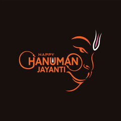 Hanuman Jayanti wishing card vector design.