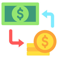 Cash Flow flat multi color icon, use for business, finance, education theme. best for modern concept, UI or UX kit, print, web and app development