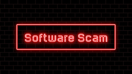 Software Scam のネオン文字