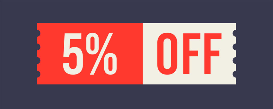 Vector 5 Percent Off Tag Label