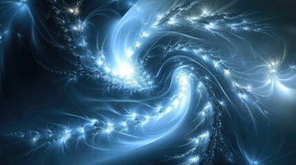 Obraz premium Intricate Blue Fractal Design with Digital Elements