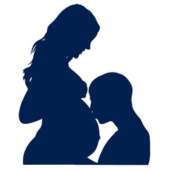 Pregnant Women Silhouette. Isolated Vector Illustration. © Denu
