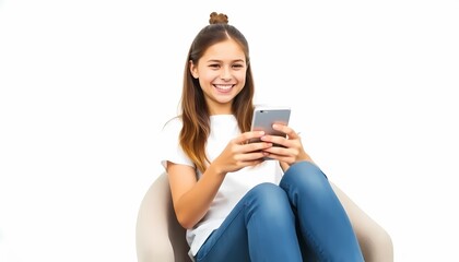Fototapeta premium Cheerful Girl on Phone