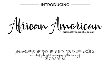 African American Font Stylish brush painted an uppercase vector letters, alphabet, typeface