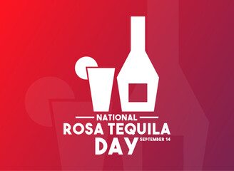 National Rosa Tequila Day. September 14. Gradient background.