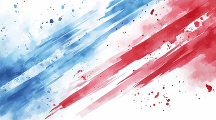 Clashing blue and red opposing sides watercolor painting political election presentation graphic