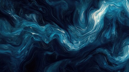 Obraz premium Fluid Blue Wave Pattern with Smooth Flowing Texture