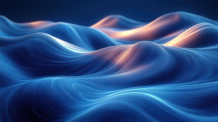Obraz premium mesmerizing abstract representation of swirling light trails in 3D, evoking sense of calm and tranquility. smooth, flowing waves create serene atmosphere