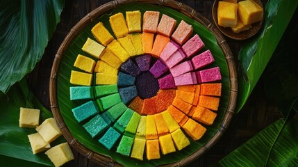 Obraz premium Colorful Chan Slices from a Top Down View