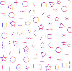 Memphis pattern. Geometric shapes vector illustration.