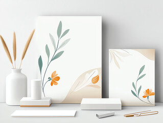 Elegant detailed floral illustrations on stationery sets c for artistic expression and personalization