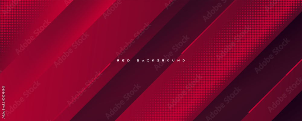 Wall mural abstract halftone red background diagonal light texture design vector