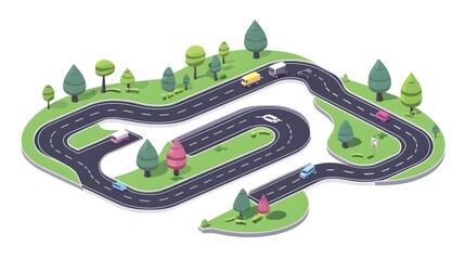 Expanding road network visualizing strategic frameworks business plans and organizational structures in a flat design style on a white background