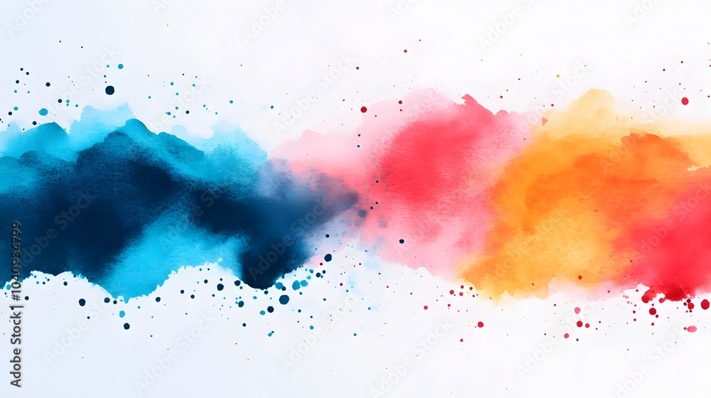 Poster captivating contrast abstract watercolor splashes blending with sharp angular obstacles conveying a 
