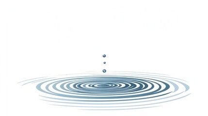 Expanding ripple pattern on a clean white background representing the concept of growing potential possibility and opportunity  Simple flat design with a tranquil minimalist aesthetic