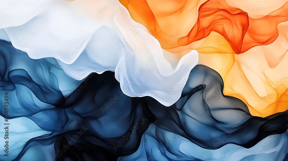 Poster muted watercolor splashes enveloping abstract obstacles evoking a sense of fluidity and challenge th