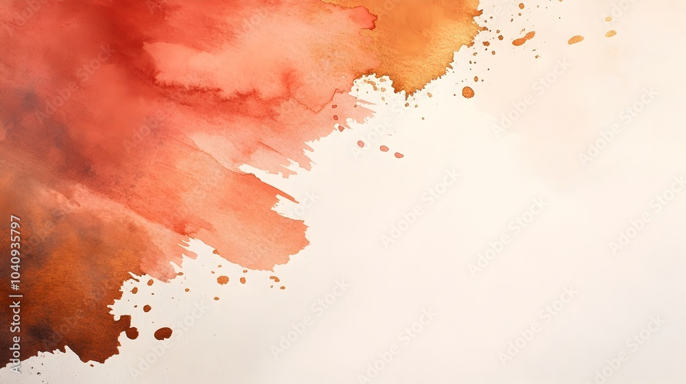Poster muted watercolor splashes forming a dynamic and textured visual barrier of irregular shapes and over
