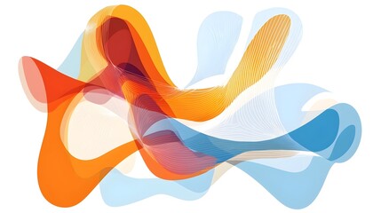 Expanding Abstract Shape Unfolding Into a Complex Dynamic Design Concept on Clean White Background