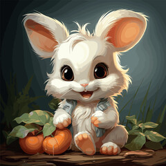 Garden Bunny with Carrots