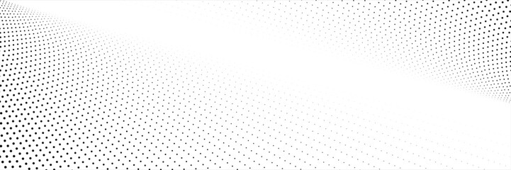 Dotted gradient halftone background. Seamless horizontal dot pattern in pop art style. Vector illustration.