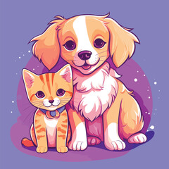 Sweet Puppy & Kitten
