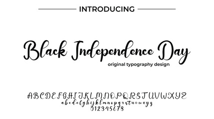Black Independence Day Font Stylish brush painted an uppercase vector letters, alphabet, typeface