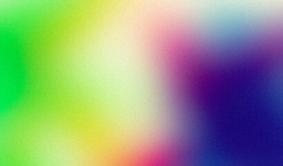 Abstract smooth color gradient grainy texture with teal purple blue green colors, noise texture effect, summer poster design.