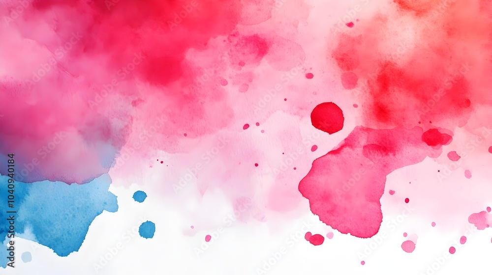 Poster soft watercolor splashes transforming and blending into solid geometric obstacles creating a strikin