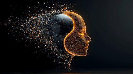 Mesmerizing digital depicting a glowing yin yang symbol nestled within a luminous human head symbolizing the harmony and balance of the inner self