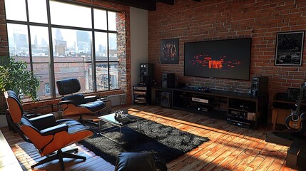 Sleek and Sophisticated Game Room featuring Cutting Edge Technology and Stylish Furnishings for an Immersive Entertainment Experience