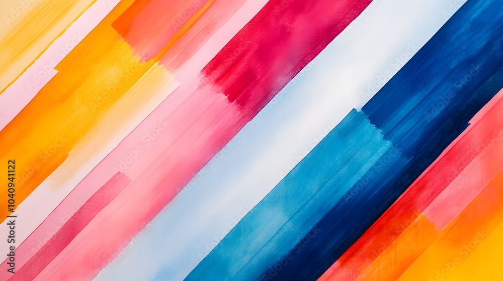 Poster bold watercolor splashes dynamically weaving through angular jagged obstacles in a vibrant expressiv