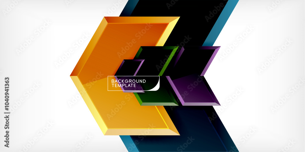 Poster Vector 3d arrow techno design template