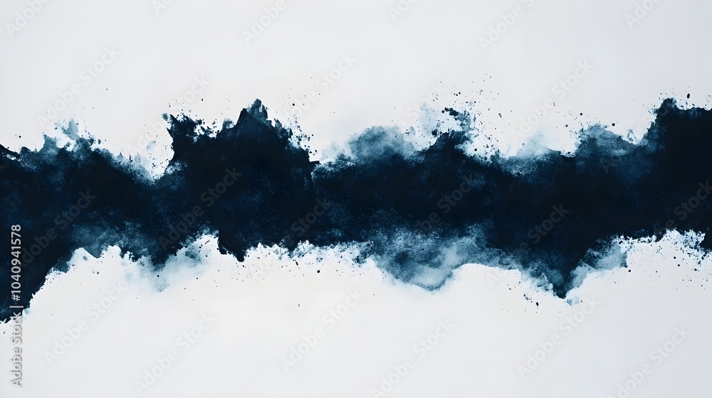 Poster vibrant watercolor splashes colliding against light geometric obstacles creating a dynamic abstract 